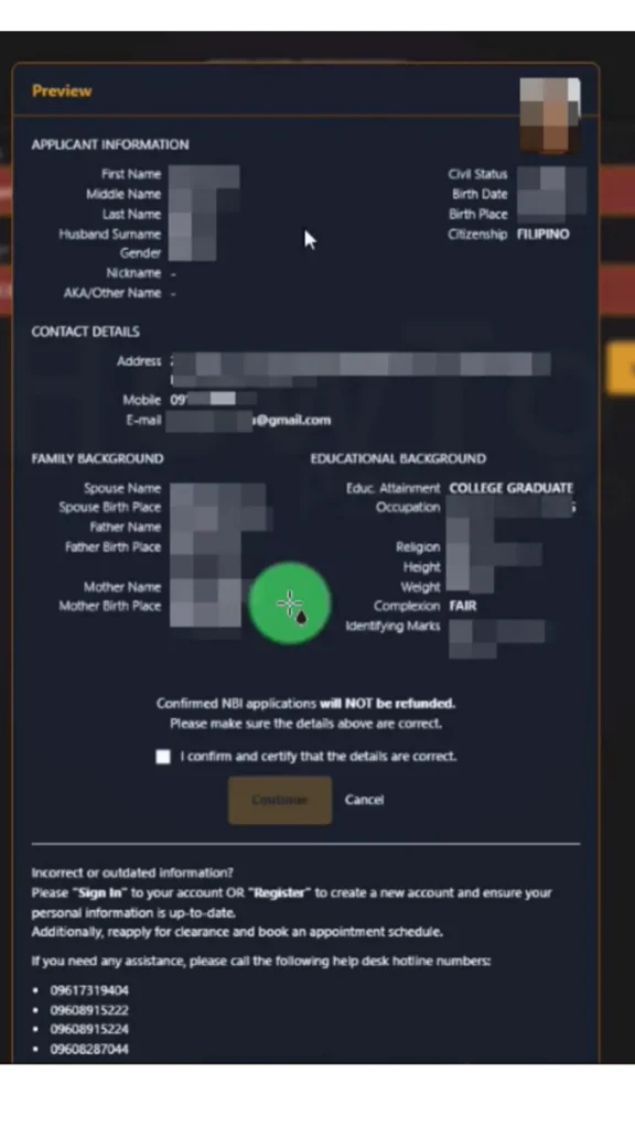 Confirm your details
