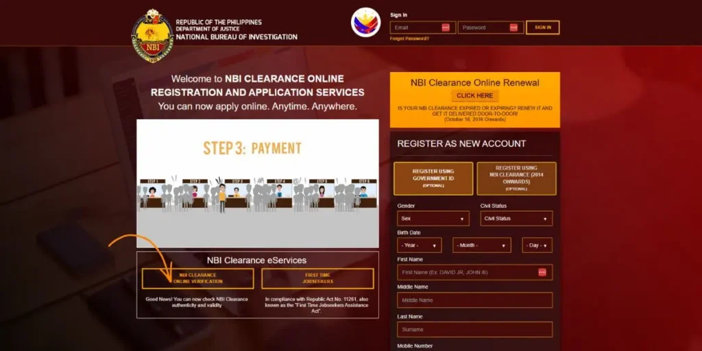 Open the official verification page