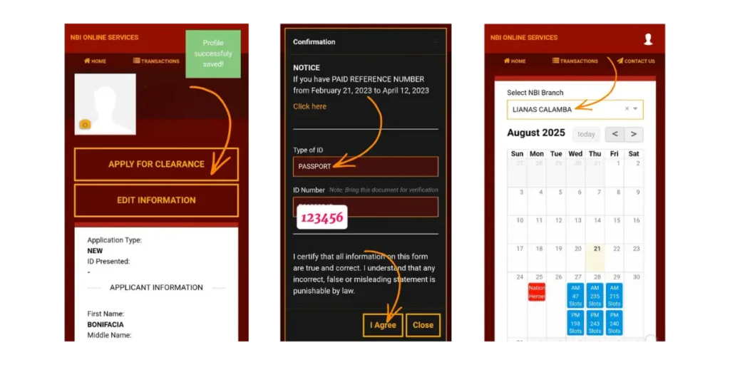 Pick branch, date & time