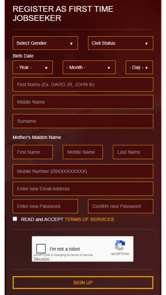 Register your account