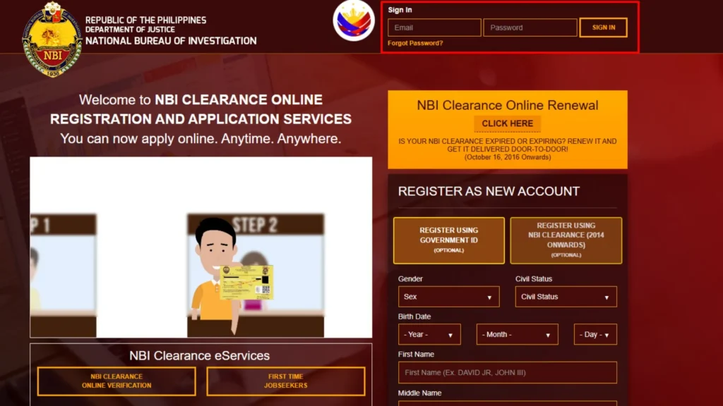Sign in with your registered email and password