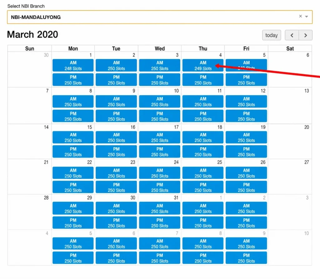 nbi appointment calendar